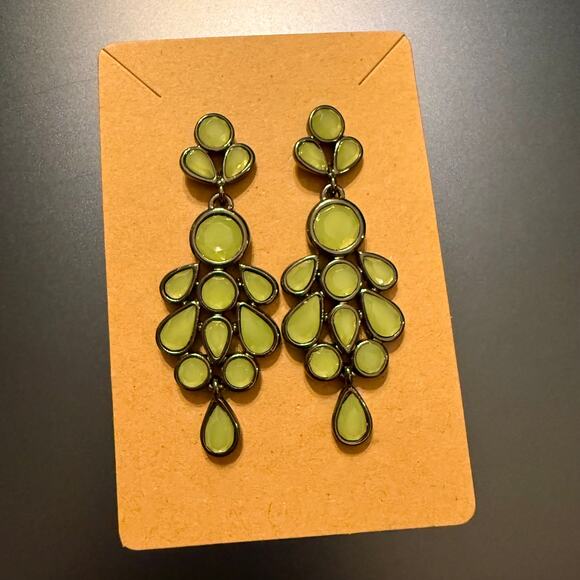 Lia Sophia Slow Dance Mint Green Beaded Hematite Earrings - Picture 1 of 6